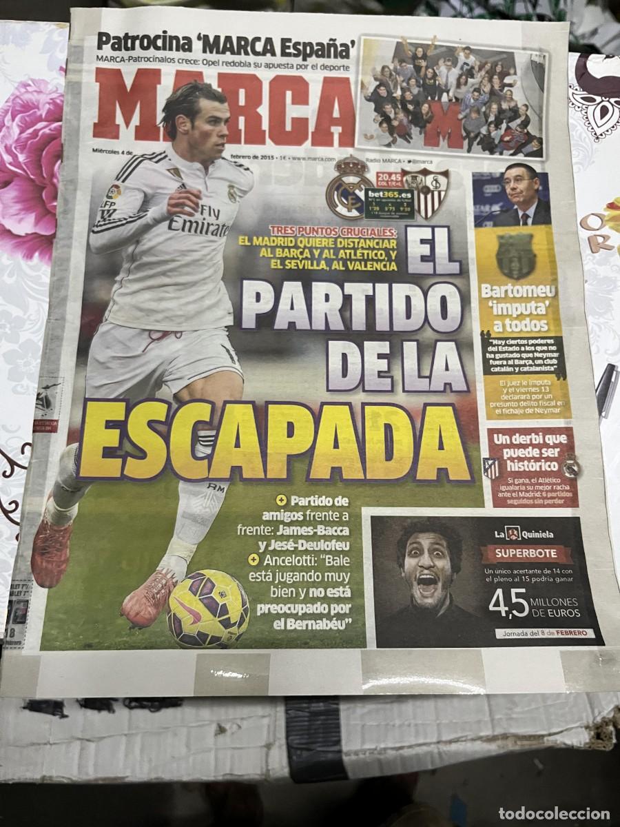 Sports collectibles: MARCA (4-2-2015) GARETH BALE REAL MADRID SEVILLA JORNADA LIGA BARTOMEU BARCELONA