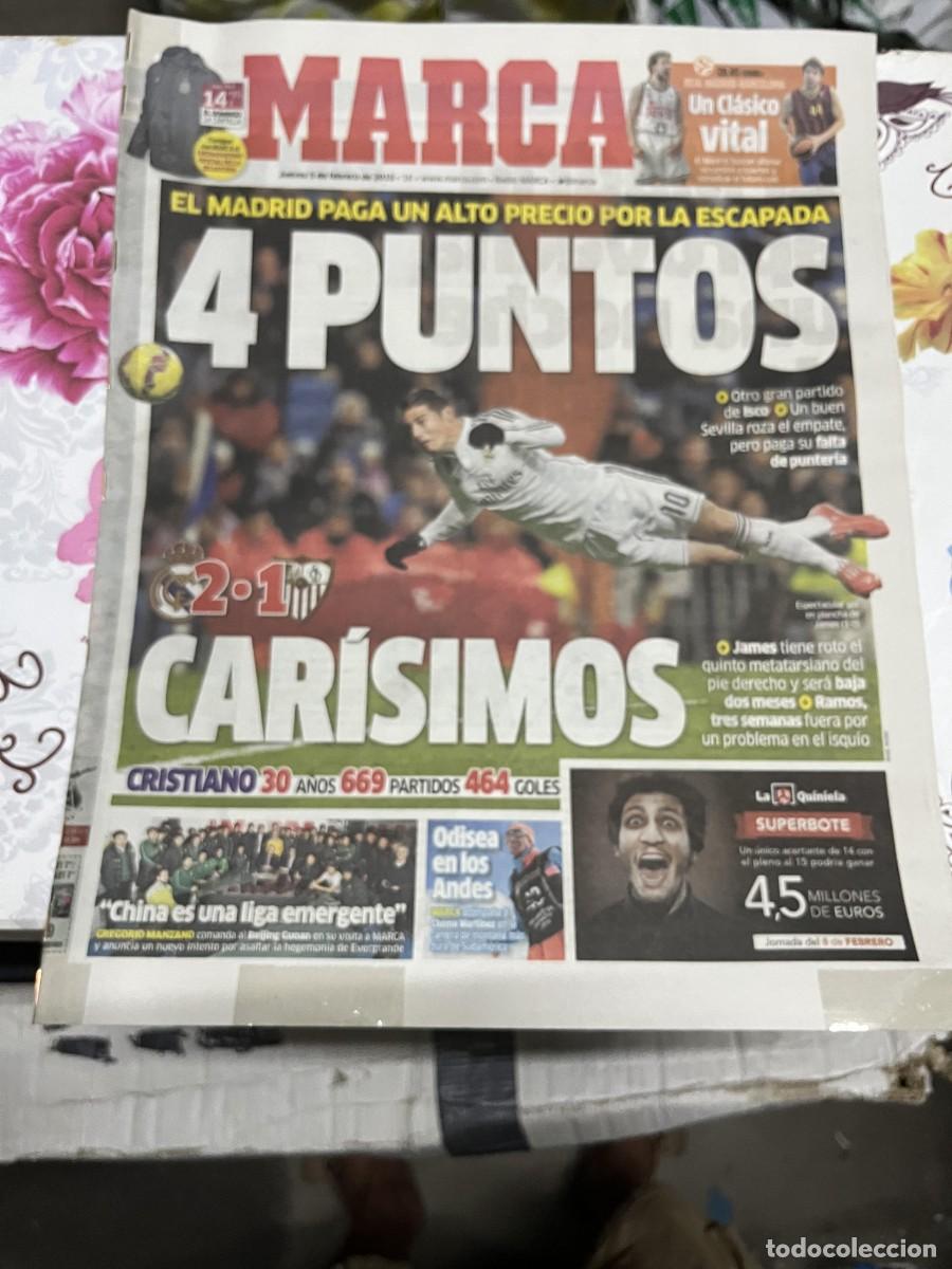 Sports collectibles: MARCA (5-2-2015) REAL MADRID 2-1 SEVILLA JORNADA LIGA JAMES RODRIGUEZ