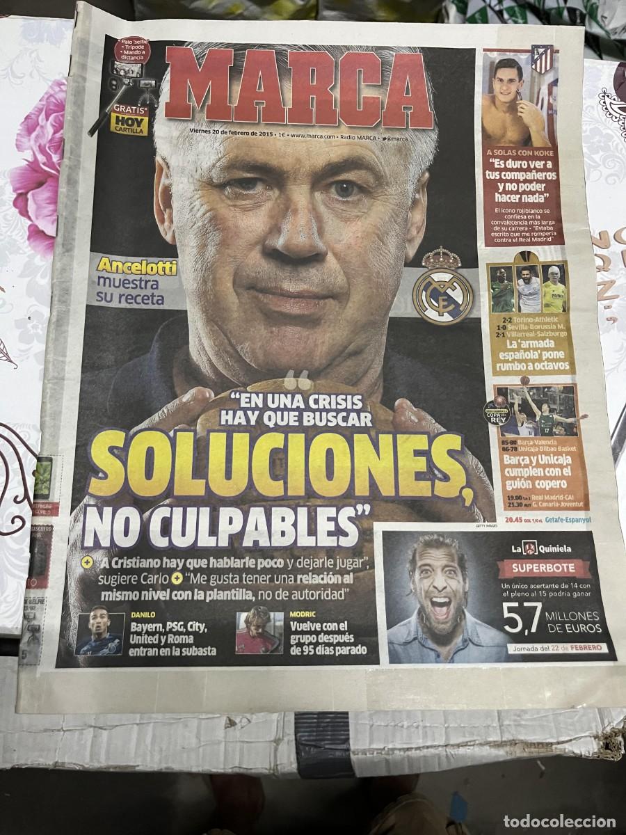 Sports collectibles: MARCA (20-2-2015) ANCELOTTI REAL MADRID KOKE TORINO 2-2 ATHLETIC BILBAO SEVILLA 1-0 BORUSSIA DORTMUN