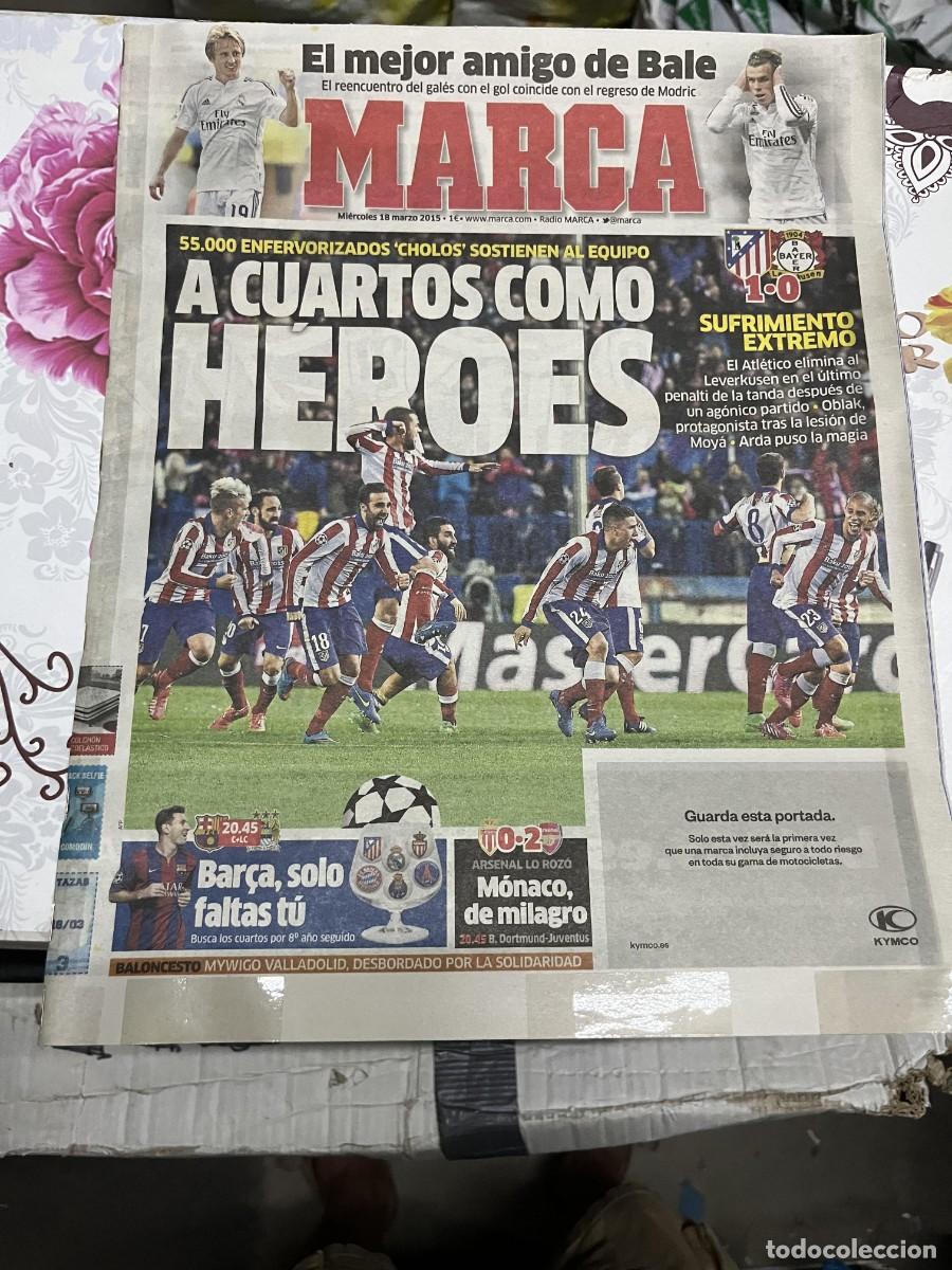 Sports collectibles: MARCA (18-3-2015) MODRIC BALE CHAMPIONS ATLETICO MADRID 1-0 BAYER LEVERKUSEN BARCELONA M. CITY