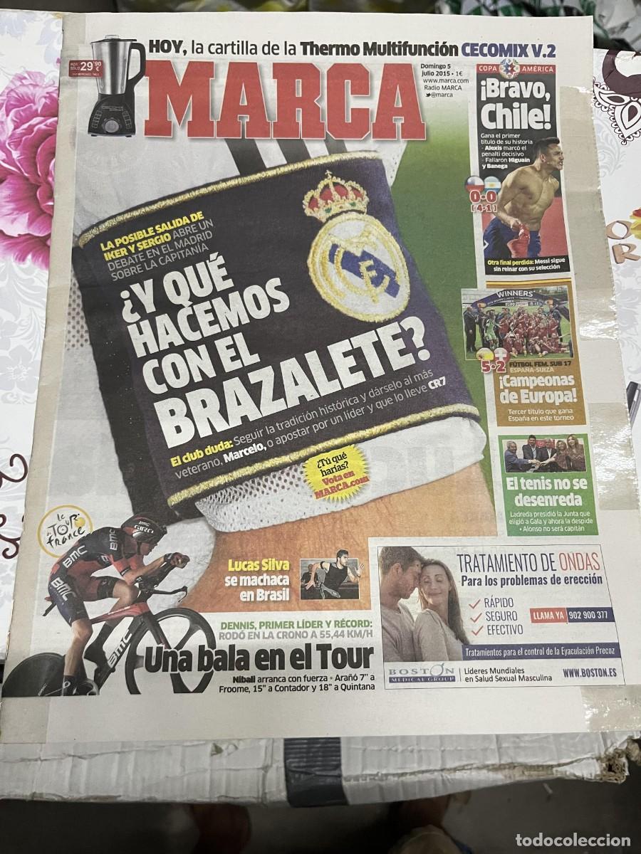 Coleccionismo deportivo: MARCA (5-7-2015) CAMPEON COPA AMERICA CHILE 0-0 ARGENTINA FUTBOL EUROPEO SUB-17 ESPA&Ntilde;A 5-2 SUIZA