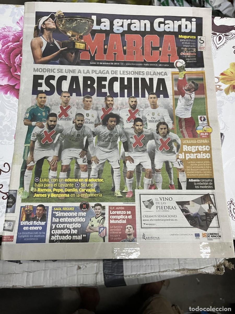 Coleccionismo deportivo: MARCA (12-10-2015) CAMPEON GARBI&Ntilde;A MUGURUZA PEKIN TENIS MODRIC HOY UCRANIA ESPA&Ntilde;A SAUL &Ntilde;IGUEZ