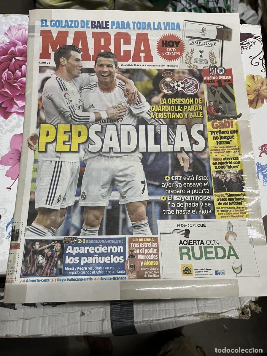 Coleccionismo deportivo: MARCA (21-4-2014)CRISTIANO RONALDO GARETH BALE HOY REAL MADRID BAYERN MUNCHEN BARCELONA 2-1 ATHLETIC
