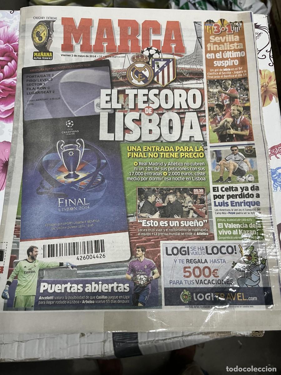 Coleccionismo deportivo: MARCA (2-5-2014) CHAMPIONS FINAL REAL MADRID ATLETICO MADRID UEFA EUROPA LEAGUE VALENCIA 3-1 SEVILLA