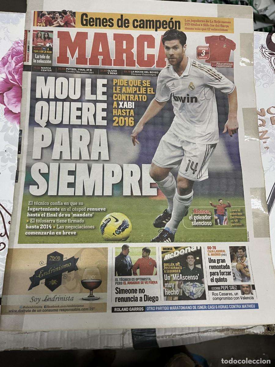 Coleccionismo deportivo: MARCA (1-6-2012) XABI ALONSO REAL MADRID DIEGO ATLETICO MADRID