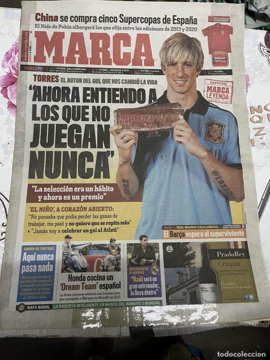 Coleccionismo deportivo: MARCA (2-6-2012) FERNANDO TORRES ATLETICO MADRID HOY REAL MADRID CAJA LABORAL FERNANDO HIERRO