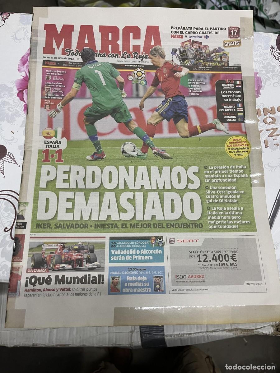 Coleccionismo deportivo: MARCA (11-6-2012) EURO EUROCOPA SELECCION ESPA&Ntilde;OLA ESPA&Ntilde;A 1-1 ITALIA GP CANADA FORMULA 1