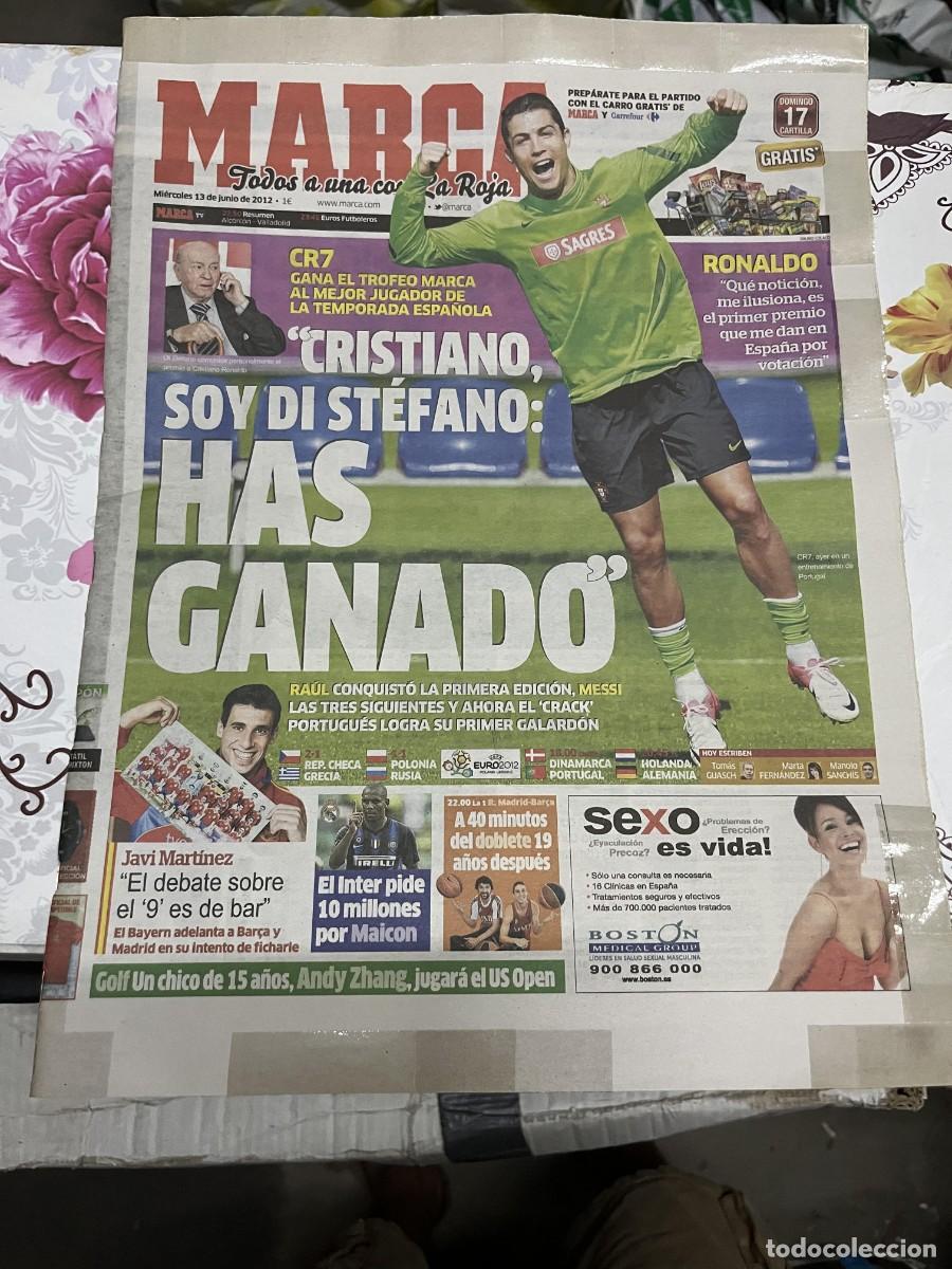 Coleccionismo deportivo: MARCA (13-6-2012) EURO EUROCOPA CRISTIANO RONALDO CR7 DI STEFANO POLONIA 1-1 RUSIA CHECA 2-1 GRECIA