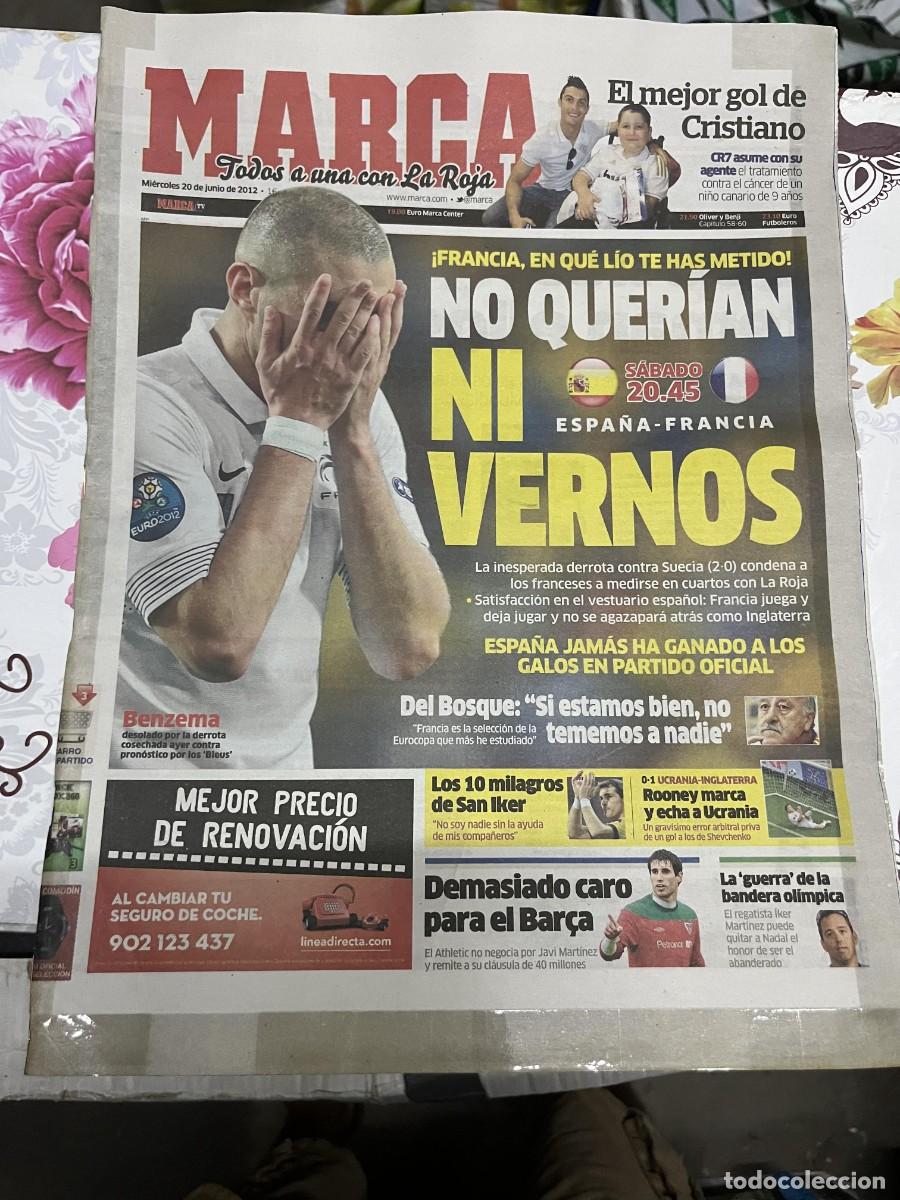 Coleccionismo deportivo: MARCA (20-6-2012) EURO EUROCOPA SELECCION ESPA&Ntilde;OLA ESPA&Ntilde;A FRANCIA BENZEMA CRISTIANO RONALDO