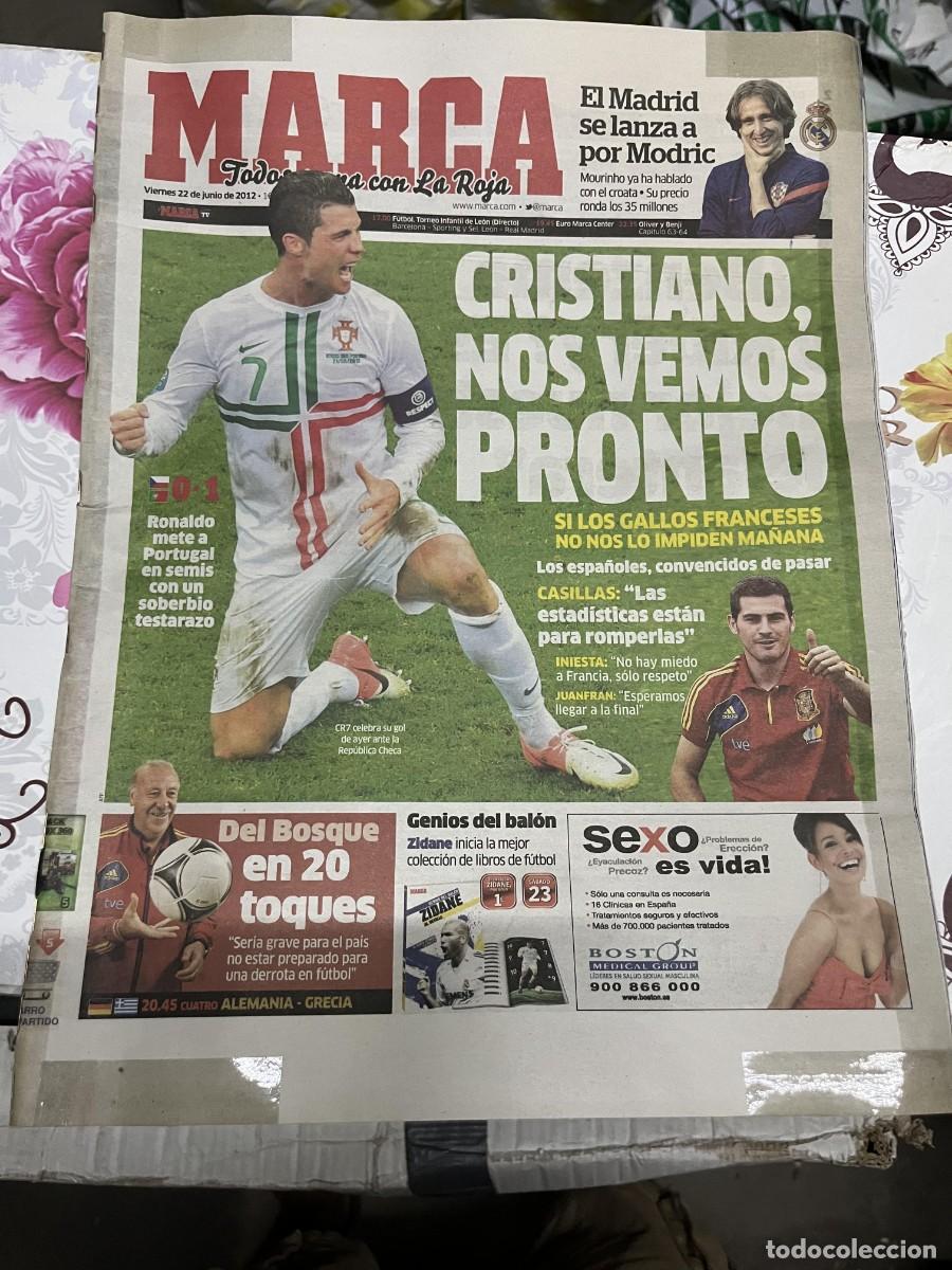Coleccionismo deportivo: MARCA (22-6-2012) EURO EUROCOPA ESPA&Ntilde;A REPUBLICA CHECA 0-1 PORTUGAL CRISTIANO RONALDO