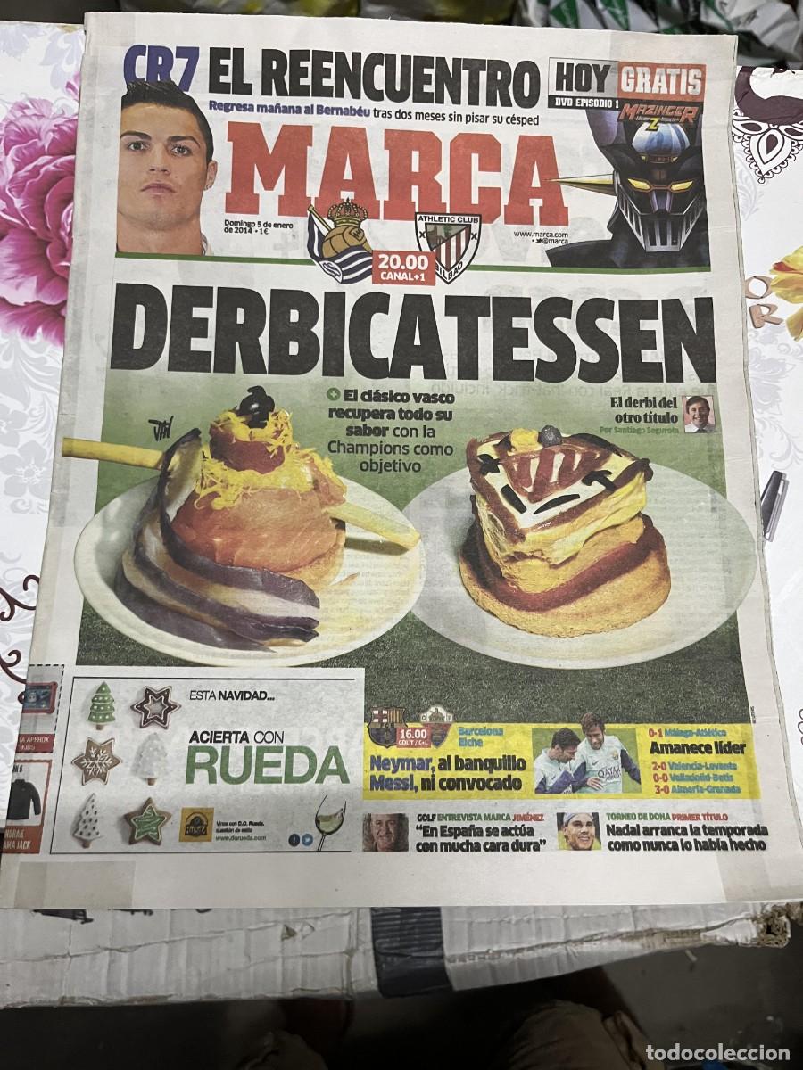 Coleccionismo deportivo: MARCA (5-1-2014) JORNADA LIGA REAL SOCIEDAD ATHLETIC CLUB BILBAO CRISTIANO RONALDO