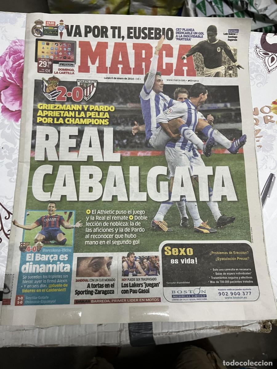 Coleccionismo deportivo: MARCA (6-1-2014) JORNADA LIGA REAL SOCIEDAD 2-0 ATHLETIC CLUB BILBAO REAL MADRID CELTA VIGO EUSEBIO