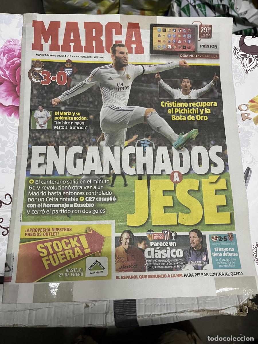 Coleccionismo deportivo: MARCA (6-1-2014) JORNADA LIGA REAL MADRID 3-0 CELTA VIGO CRISTIANO RONALDO JESE VALENCIA ATLETICO