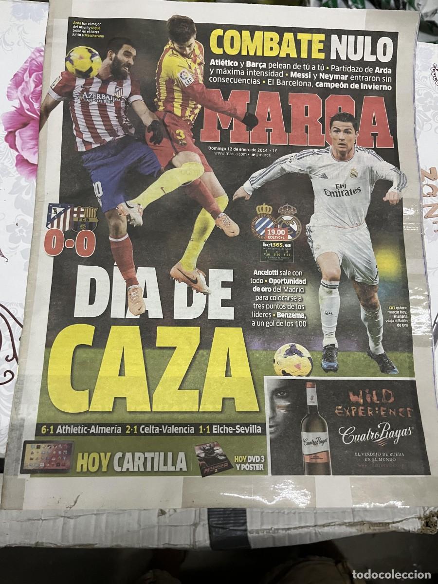 Coleccionismo deportivo: MARCA (12-1-2014) JORNADA LIGA ATLETICO MADRID 0-0 BARCELONA HOY ESPANYOL REAL MADRID