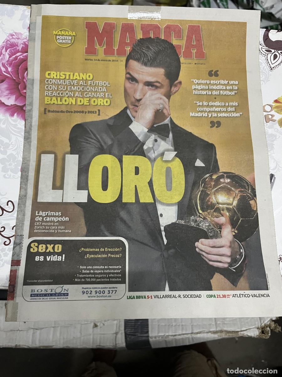 Coleccionismo deportivo: MARCA (14-1-2014) CAMPEON TROFEO BALON DE ORO CRISTIANO RONALDO REAL MADRID