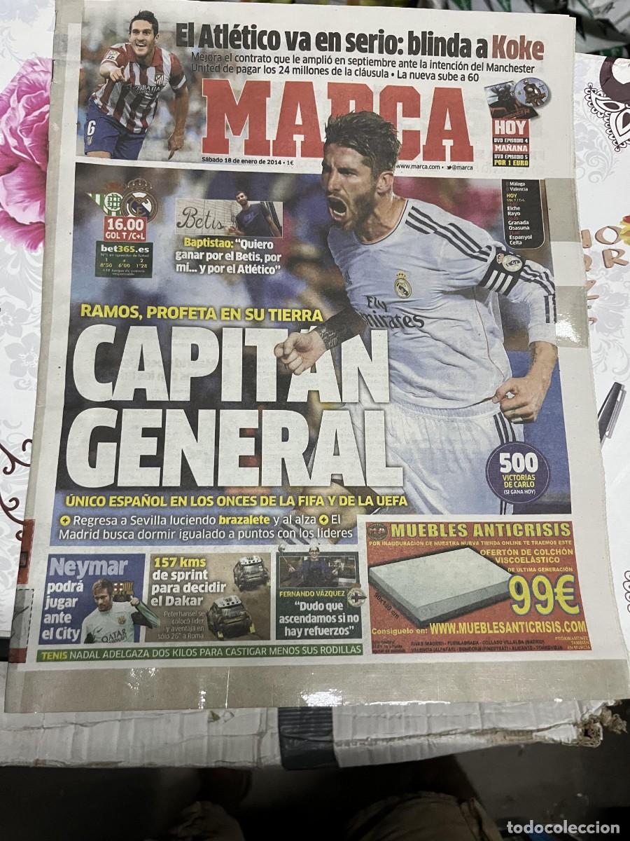 Coleccionismo deportivo: MARCA (18-1-2014) HOY BETIS REAL MADRID SERGIO RAMOS KOKE ATLETICO MADRID
