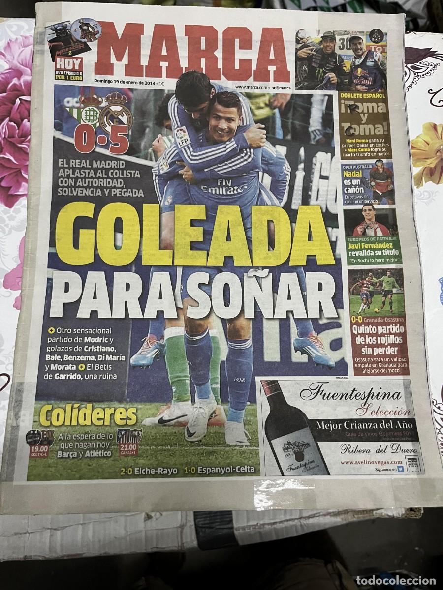 Coleccionismo deportivo: MARCA (19-1-2014) BETIS 0-5 REAL MADRID CRISTIANO RONALDO GOLEADA NANI ROMA MARC COMA JAVI FERNANDEZ