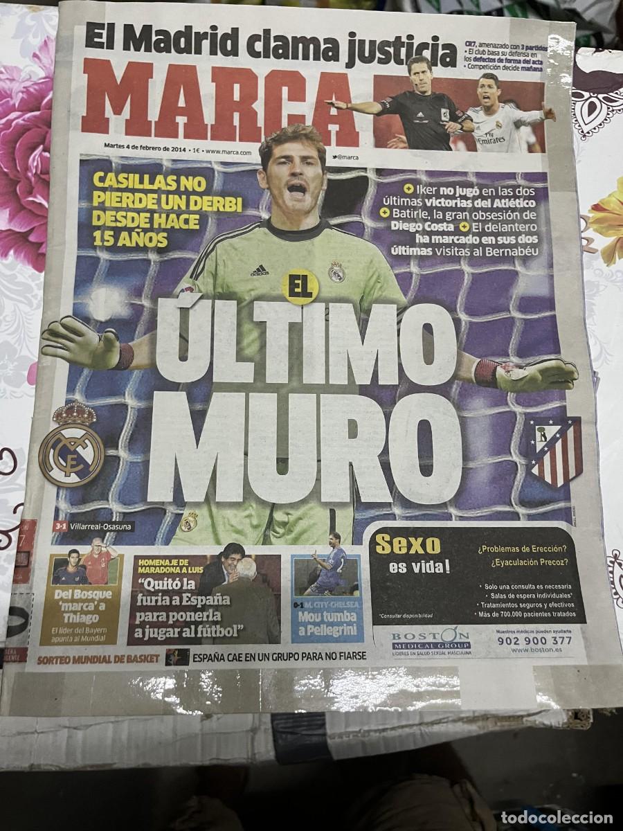 Coleccionismo deportivo: MARCA (4-2-2014) REAL MADRID ATLETICO MADRID IKER CASILLAS CR7 VILLARREAL 3-1 OSASUNA