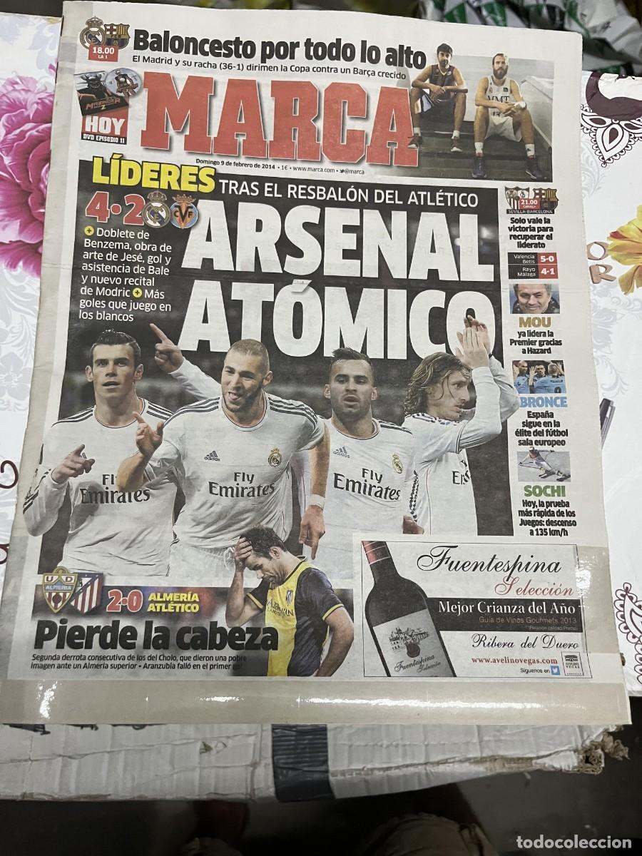 Coleccionismo deportivo: MARCA (9-2-2014) REAL MADRID 4-2 VILLARREAL ALMERIA 2-0-ATLETICO BALONCESTO REAL MADRID BARCELONA