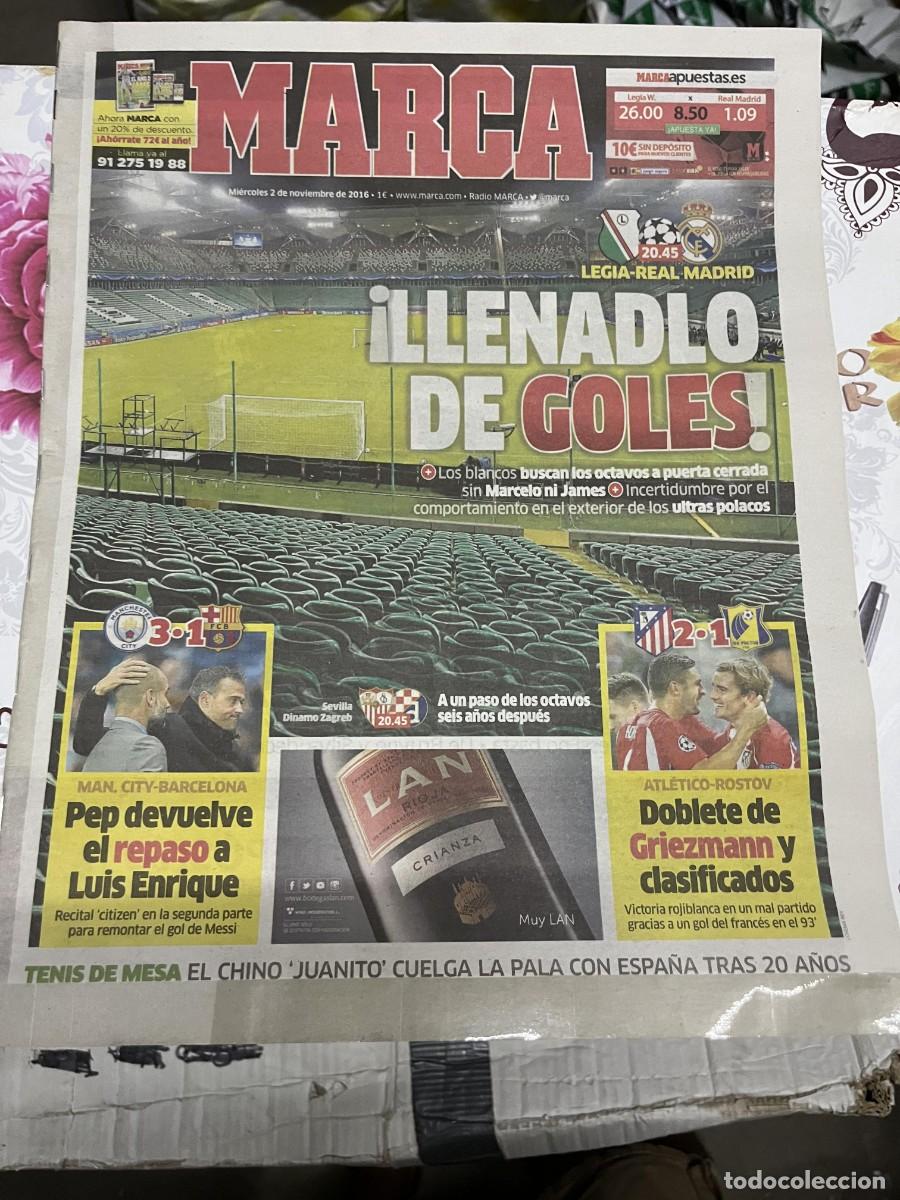 Collectionnisme sportif: MARCA(2-11-2016)CHAMPIONS LEGIA VARSOVIA R.MADRID MANCHESTER CITY 3-1 BARCELONA ATLETICO 2-1 ROSTOV
