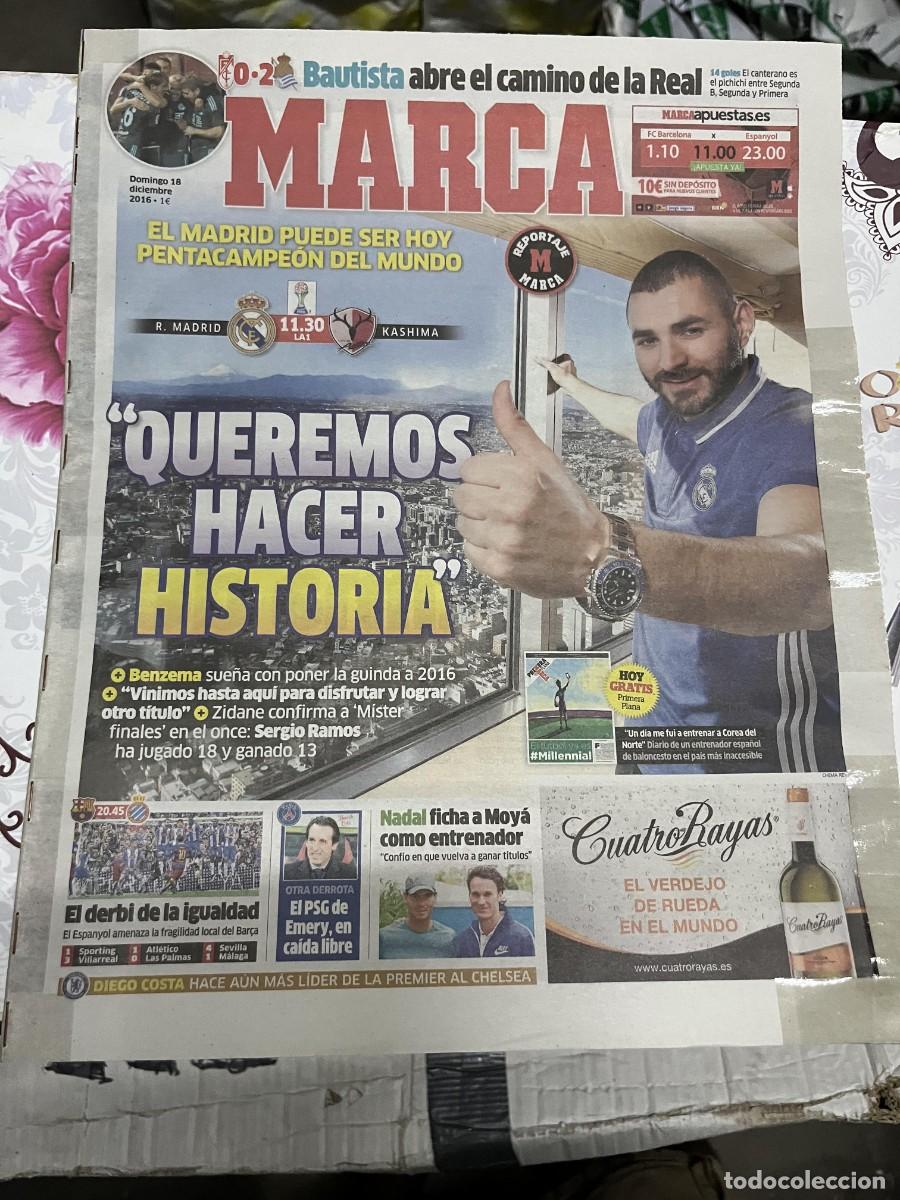 Coleccionismo deportivo: MARCA (18-12-2016) GRANADA 0-2 REAL SOCIEDAD HOY FINAL MUNDIAL CLUBES REAL MADRID KASHIMA ANTLERS