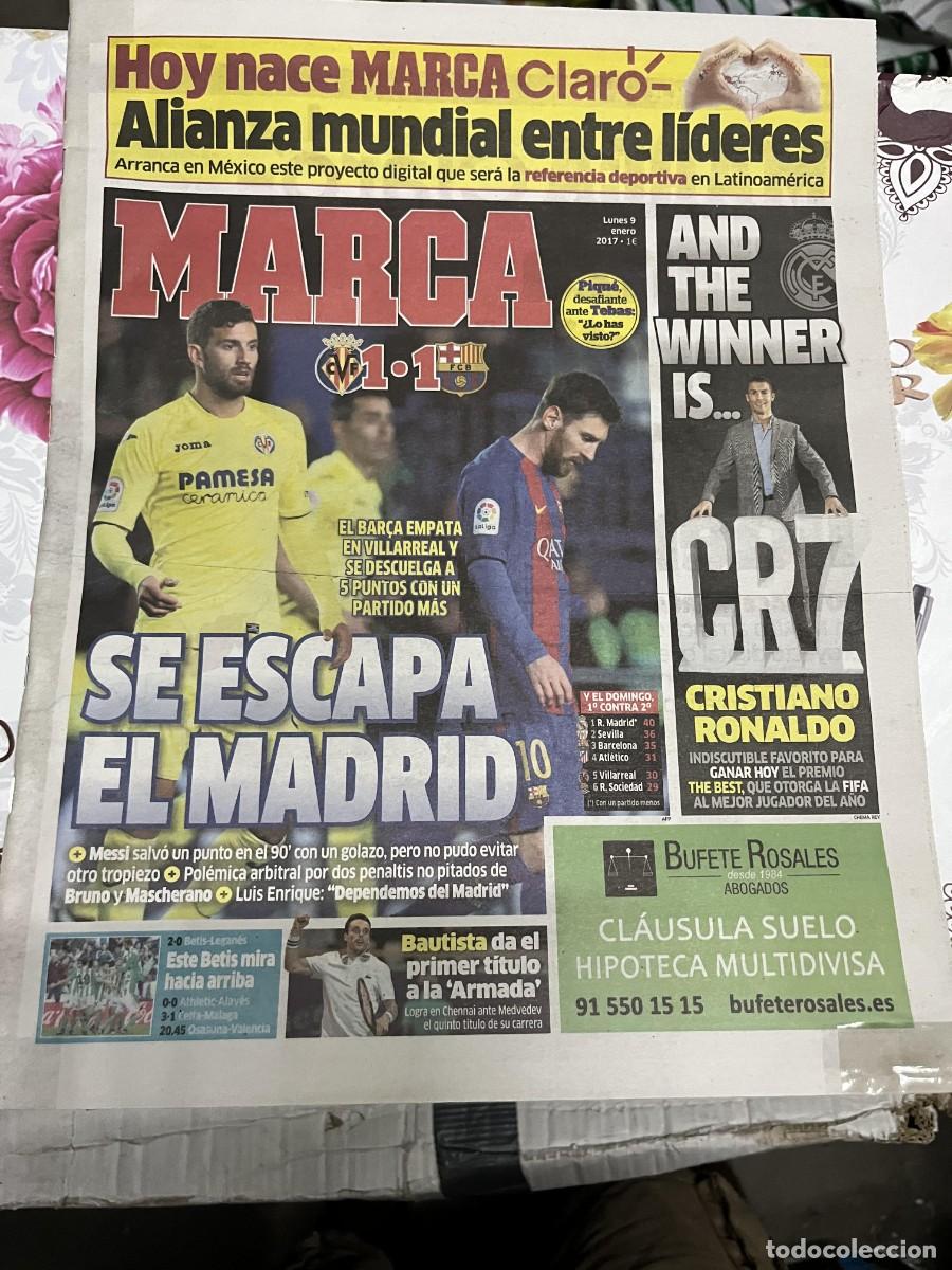 Coleccionismo deportivo: MARCA (9-1-2017) JORNADA LIGA VILLARREAL 1-1 BARCELONA MESSI BAENA CR7 CRISTIANO RONALDO