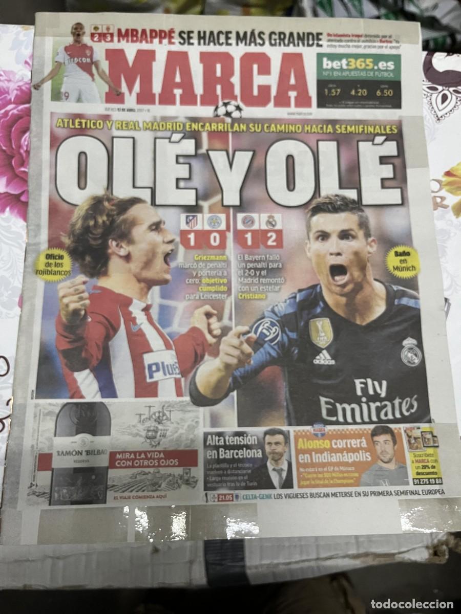 Coleccionismo deportivo: MARCA (13-4-2017) CHAMPIONS BAYERN MUNCHEN 1-2 REAL MADRID ATLETICO 1-0 LEICESTER GRIEZMANN RONALDO
