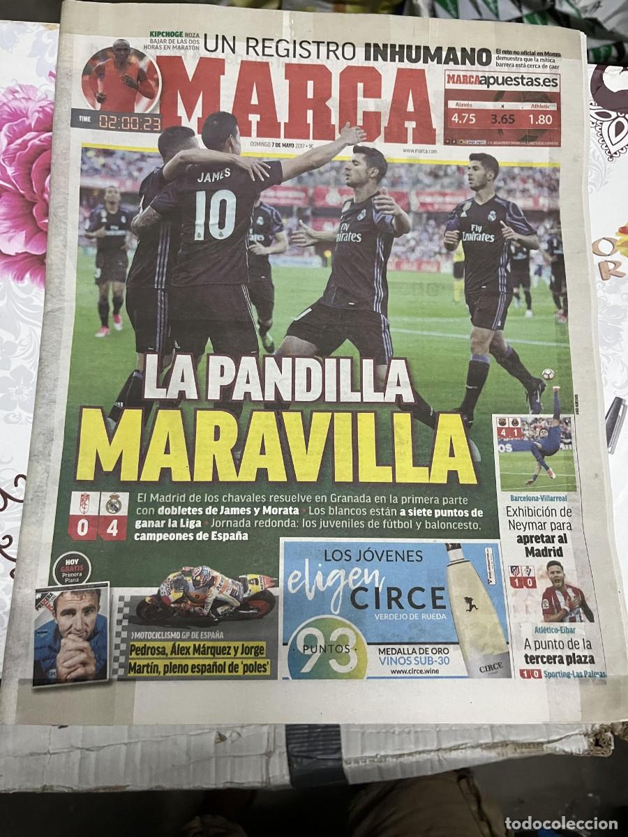 Coleccionismo deportivo: MARCA (7-5-2017) KIPCHOGE GRANADA 0-4 REAL MADRID BARCELONA 4-1 VILLARREAL ATLETICO 1-0 EIBAR
