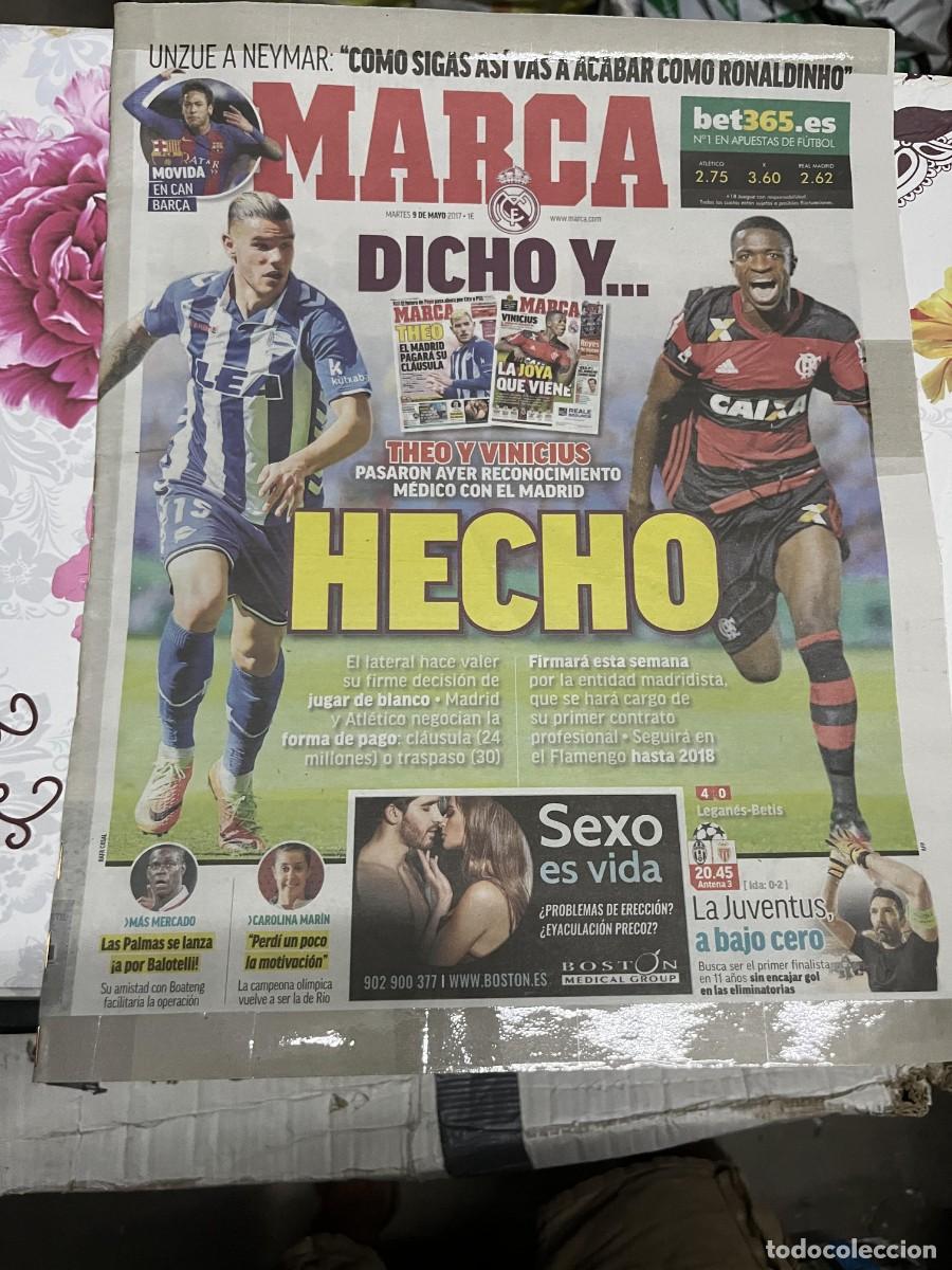 Coleccionismo deportivo: MARCA (9-5-2017) FICHAJE VINICIUS REAL MADRID FLAMENGO THEO HERNANDEZ ALAVES