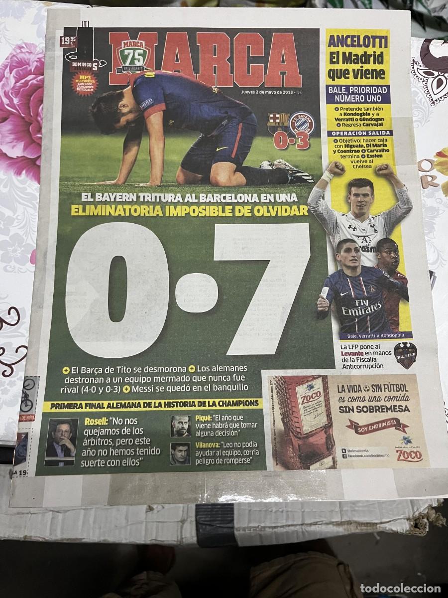 Coleccionismo deportivo: MARCA (2-5-2017) CHAMPIONS BARCELONA 0-3 BAYERN MUNCHEN ANCELOTTI ROSELL PIQUE VILANOVA