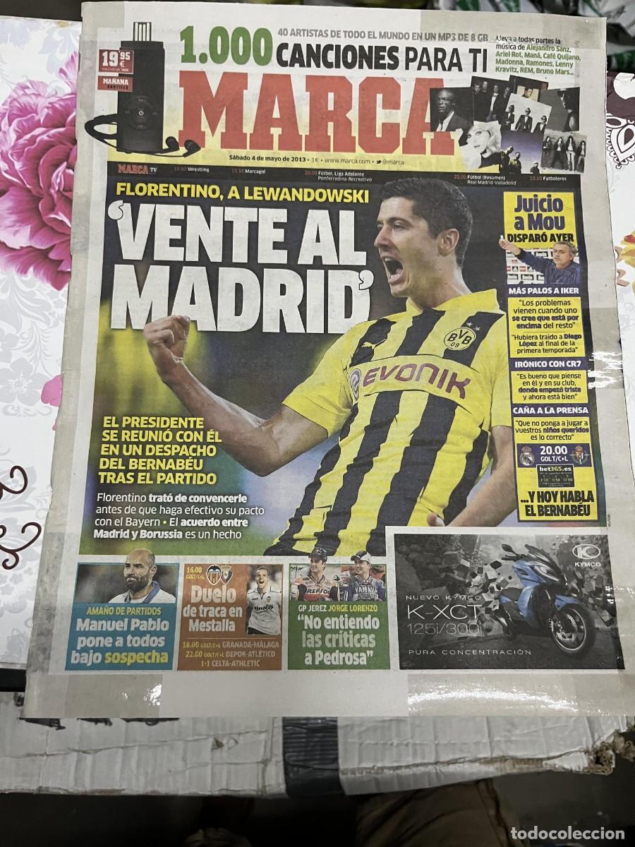 Coleccionismo deportivo: MARCA (4-5-2013) POSIBLE FICHAJE LEWANDOWSKI BARCELONA MOURINHO MANUEL PABLO VALENCIA OSASUNA