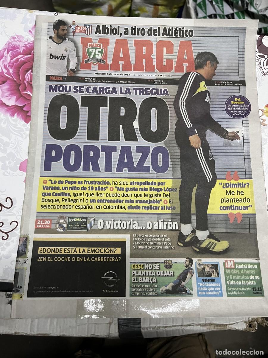 Coleccionismo deportivo: MARCA (8-5-2013) MOURINHO HOY JORNADA LIGA REAL MADRID MALAGA CELTA VIGO ATLETICO MADRID ALBIOL