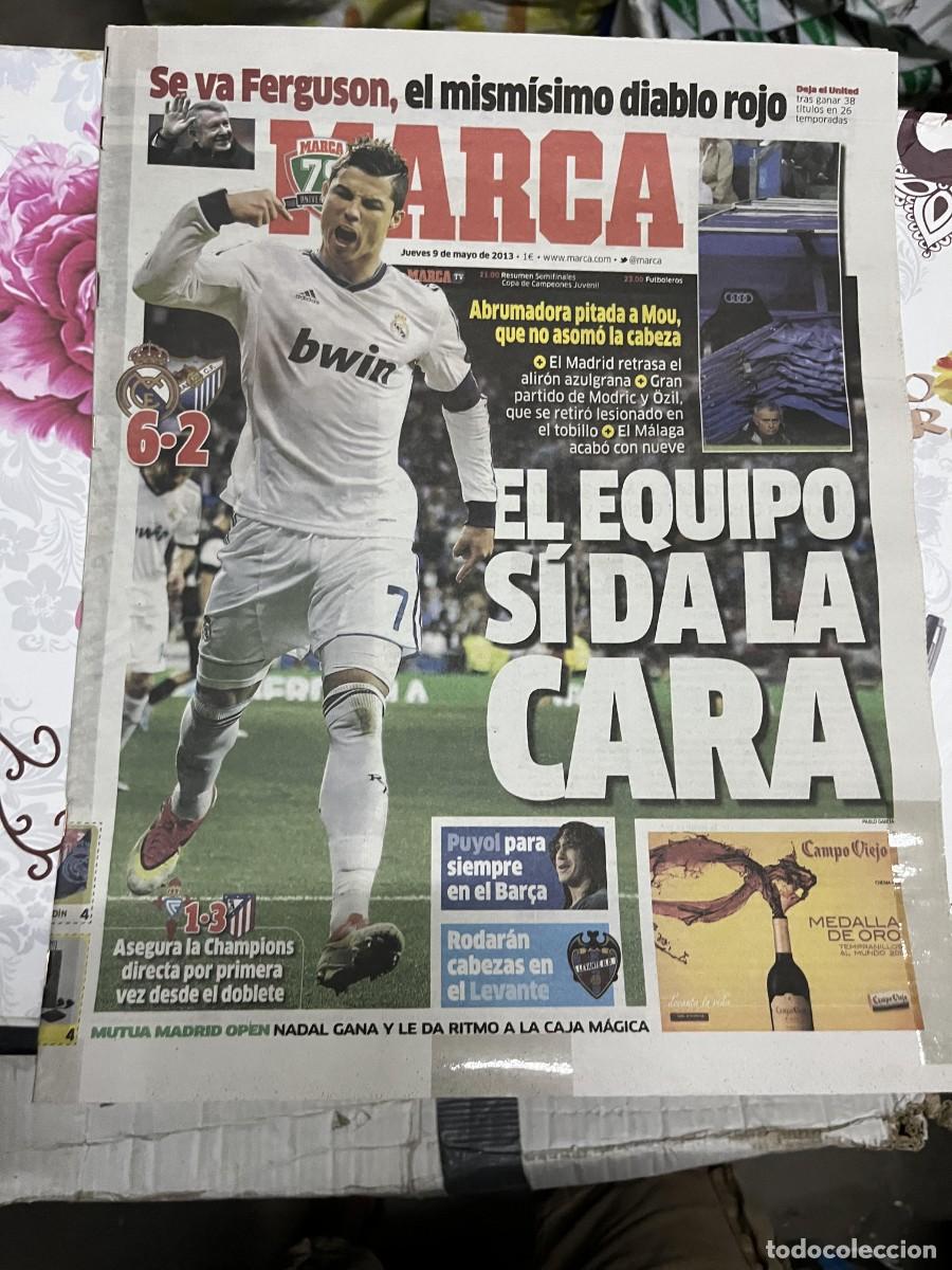 Coleccionismo deportivo: MARCA (9-5-2013) JORNADA LIGA REAL MADRID 6-2 MALAGA CELTA VIGO 1-3 ATLETICO FERGUSON UNITED