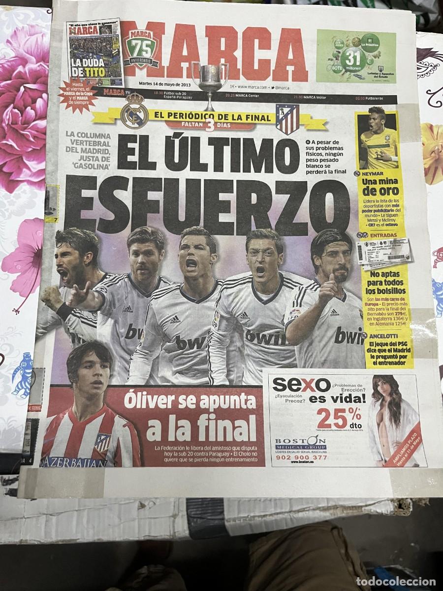 Coleccionismo deportivo: MARCA (14-5-2013) NEYMAR OLIVER TORRES ATLETICO REAL MADRID