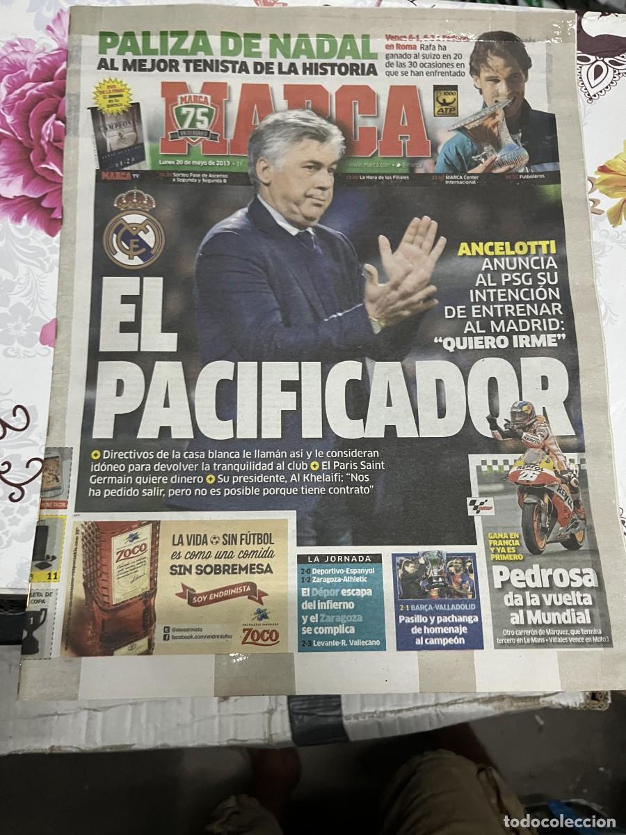Coleccionismo deportivo: MARCA (20-5-2013) ANCELOTTI CAMPEON TENIS ROMA RAFAEL NADAL PEDROSA