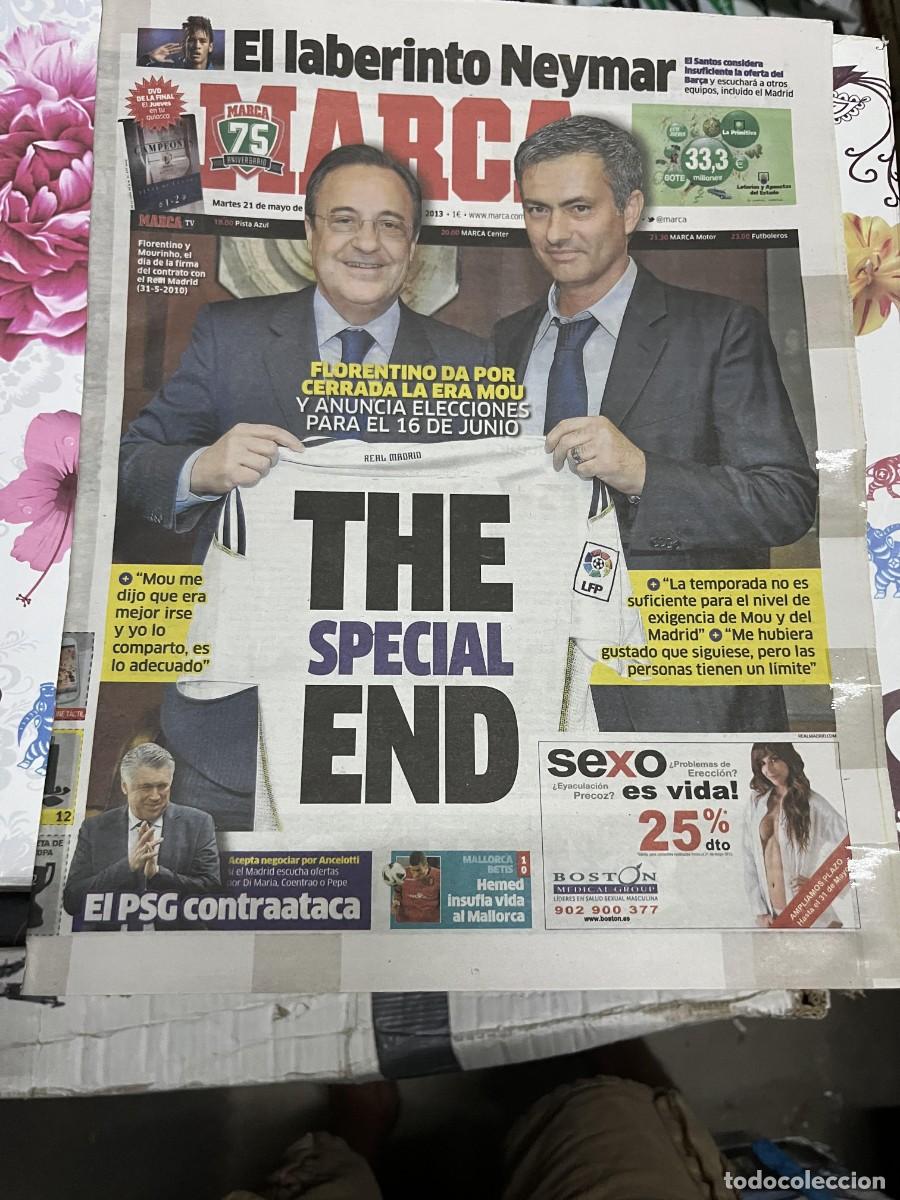 Coleccionismo deportivo: MARCA (21-5-2013) FLORENTINO PEREZ MOURINHO PSG REAL MADRID NEYMAR