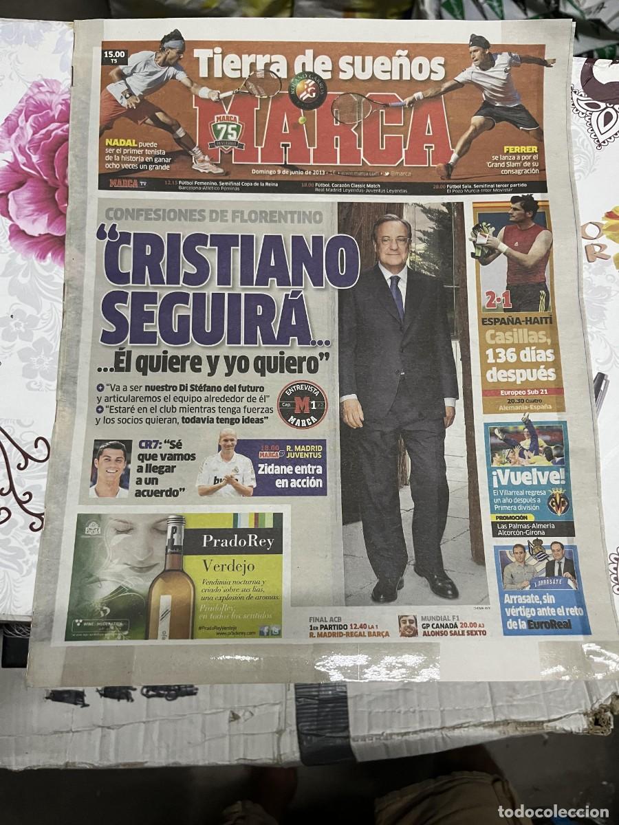 Coleccionismo deportivo: MARCA (9-6-2013) HOY FINAL ROLAND GARROS RAFAEL NADAL DAVID FERRER FLORENTINO PEREZ REAL MADRID
