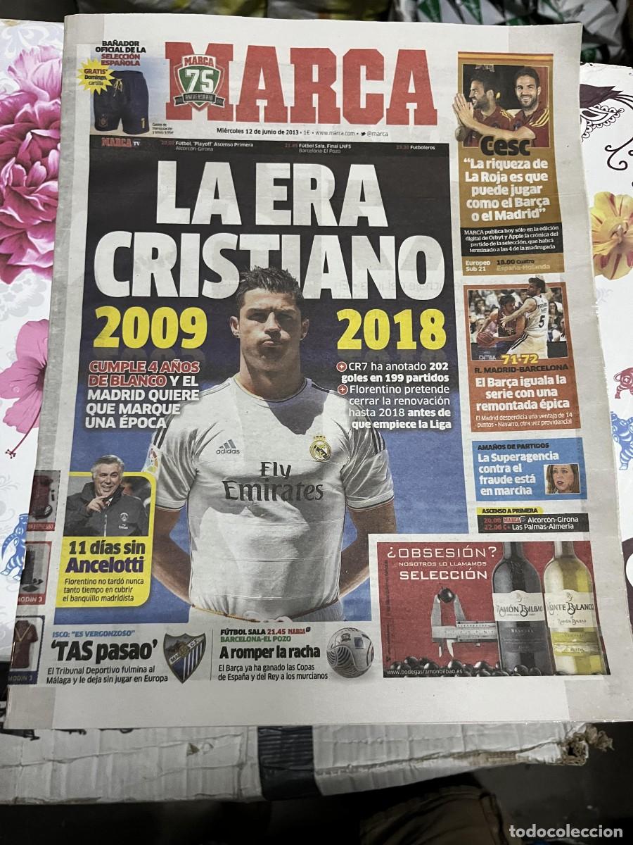 Coleccionismo deportivo: MARCA (12-6-2013) CRISTIANO RONALDO REAL MADRID ANCELOTTI CESC FABREGAS MALAGA TAS