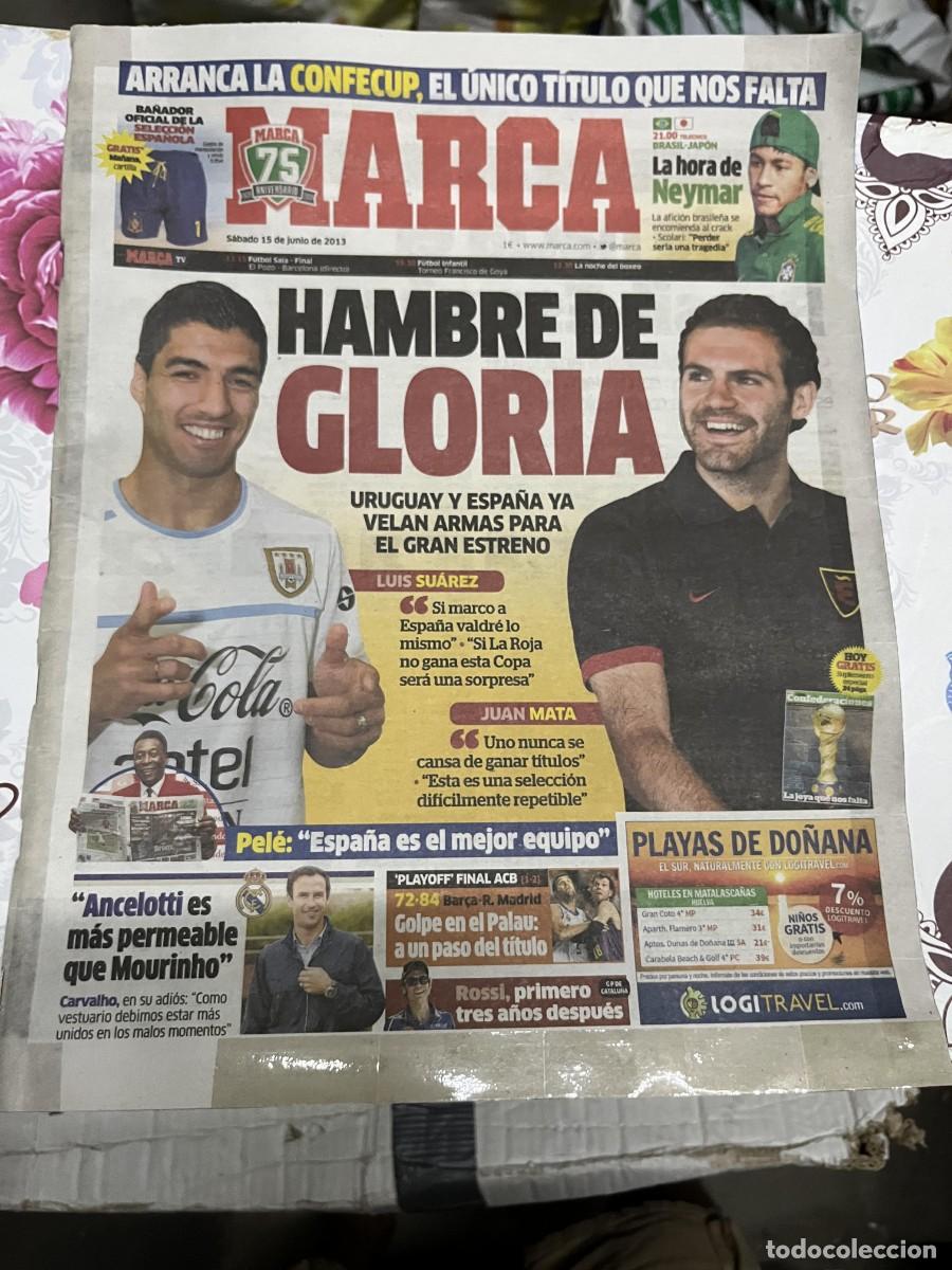 Coleccionismo deportivo: MARCA (15-6-2013) LUIS SUAREZ JUAN MATA CONFECUP NEYMAR PELE ANCELOTTI