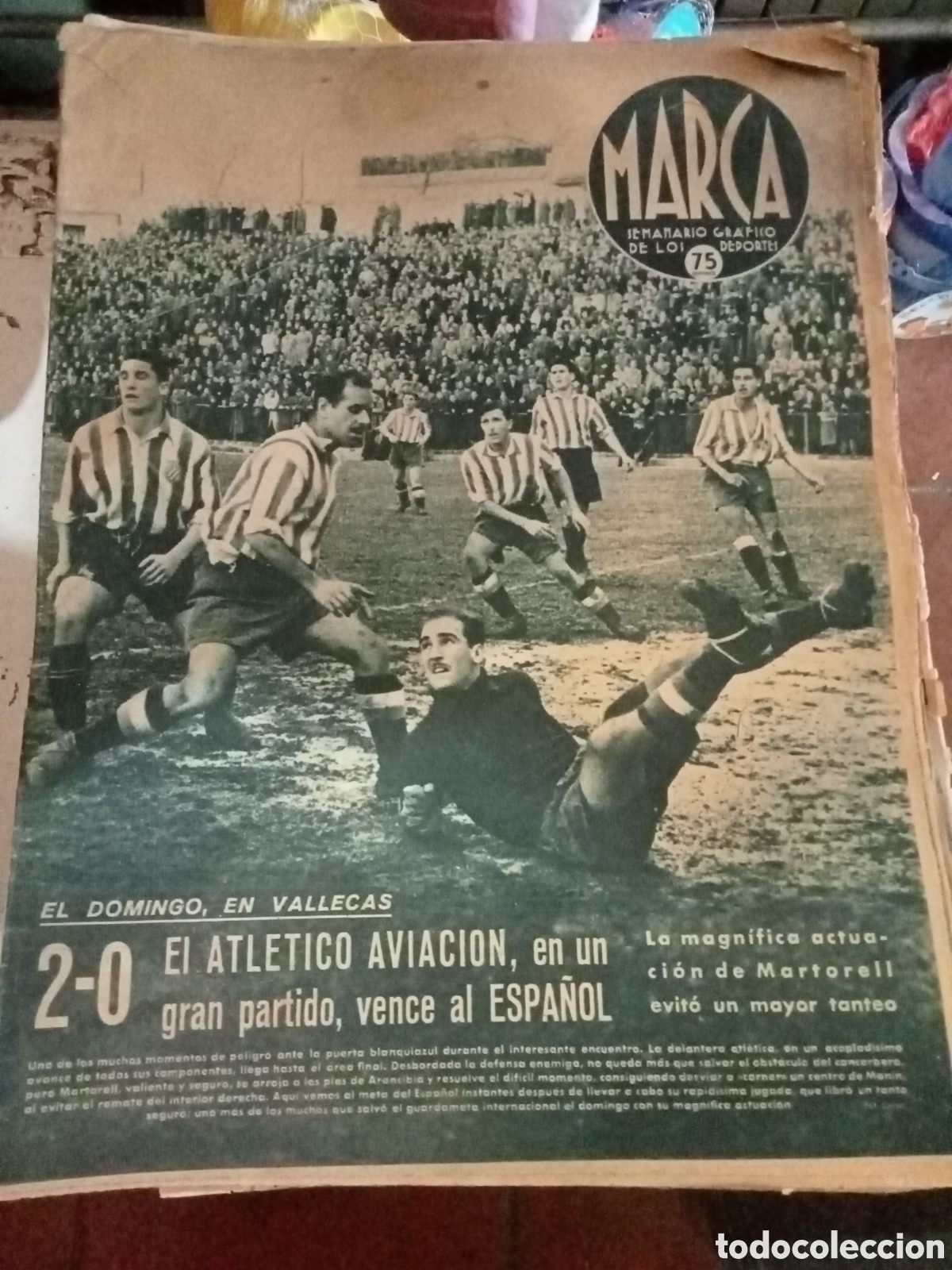 Coleccionismo deportivo: marca semanario grafico de los deportes n&ordm; 159 24 febrero 1942