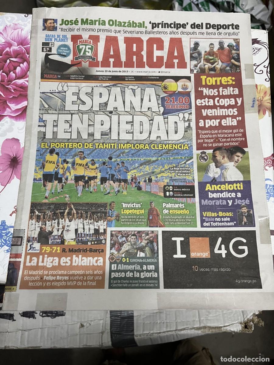 Coleccionismo deportivo: MARCA (20-6-2013) HOY ESPA&Ntilde;A TAHITI FERNANDO TORRES CAMPEON REAL MADRID LIGA BALONCESTO