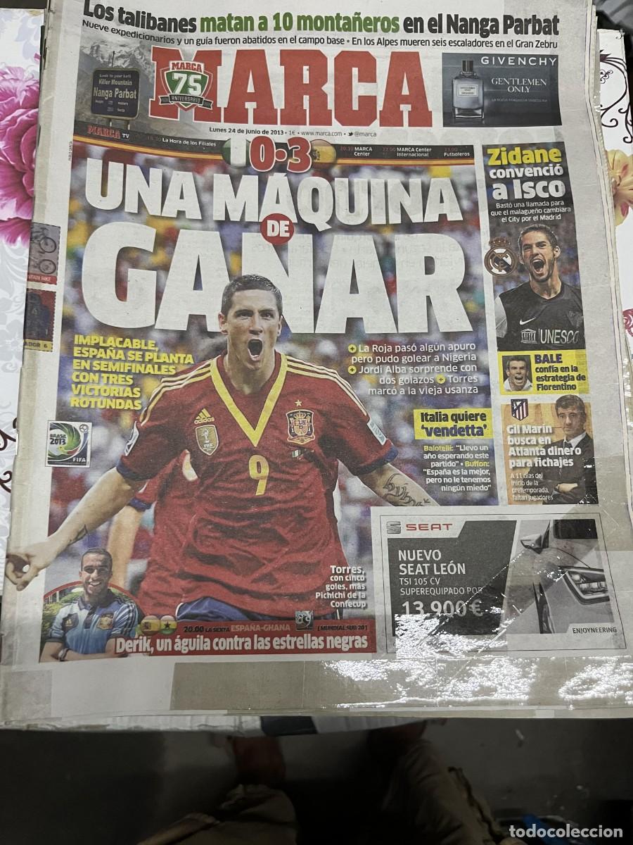Coleccionismo deportivo: MARCA (24-6-2013) ITALIA 0-3 ESPA&Ntilde;A SELECCION ESPA&Ntilde;OLA FERNANDO TORRES ZIDANE ISCO REAL MADRID