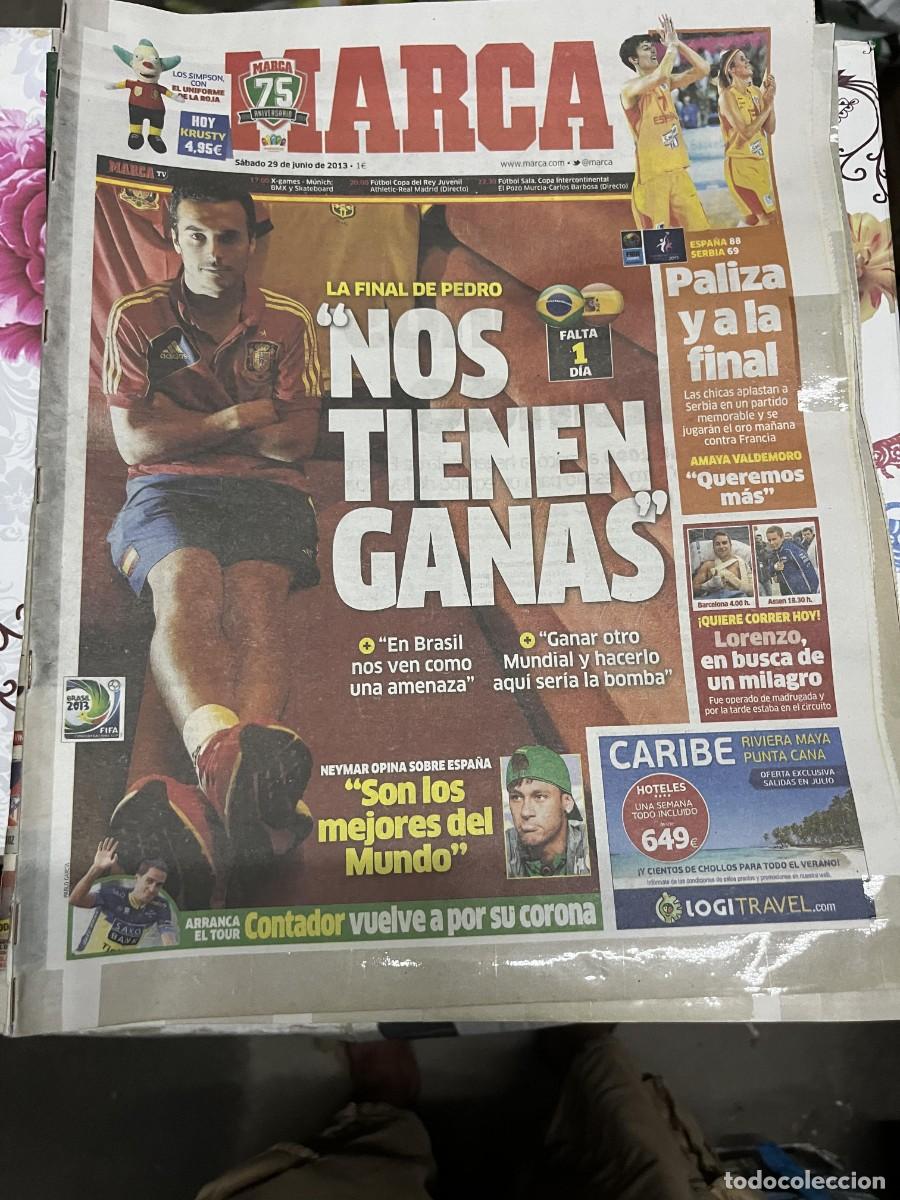 Coleccionismo deportivo: MARCA (29-6-2013) FINAL BRASIL ESPA&Ntilde;A SELECCION ESPA&Ntilde;OLA NEYMAR PEDRO JORGE LORENZO