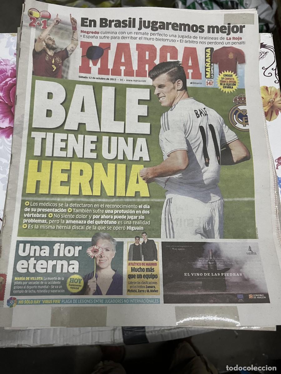 Colecionismo desportivo: MARCA (12-10-2013) GARETH BALE REAL MADRID NEGREDO ESPA&Ntilde;A 2-1 PORTUGAL