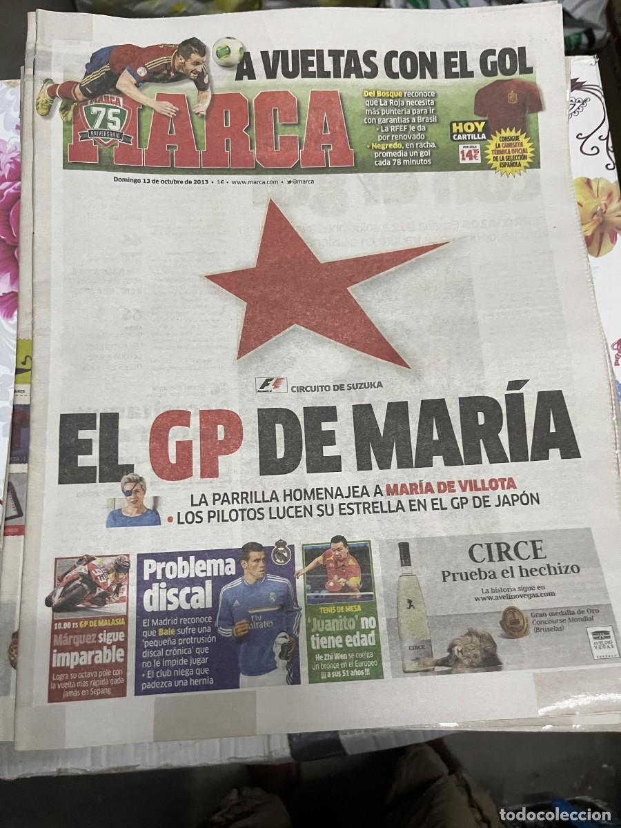 Colecionismo desportivo: MARCA (13-10-2013) DEL BOSQUE NEGREDO ESPA&Ntilde;A MARIA DE VILLOTA FORMULA 1 MARC MARQUEZ
