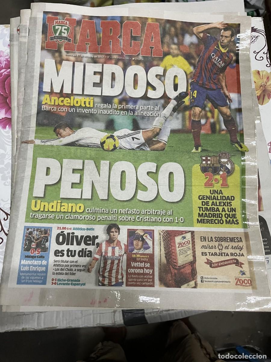 Coleccionismo deportivo: MARCA (27-10-2013) ANCELOTTI BARCELONA 2-1 REAL MADRID EL CLASICO UNDIANO OLIVER TORRES