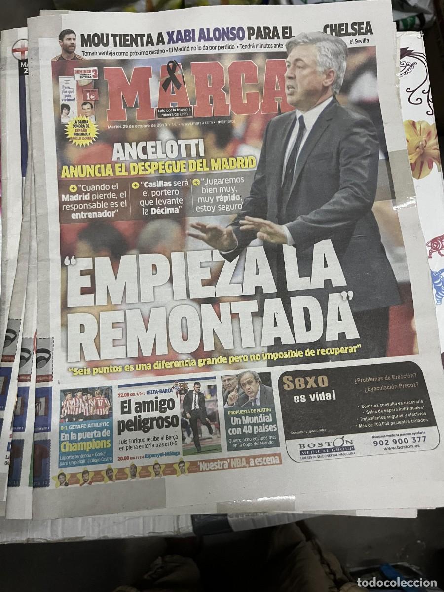 Coleccionismo deportivo: MARCA (29-10-2013) ANCELOTTI REAL MADRID GETAFE 0-1 ATHLETIC BILBAO HOY CELTA BARCELONA