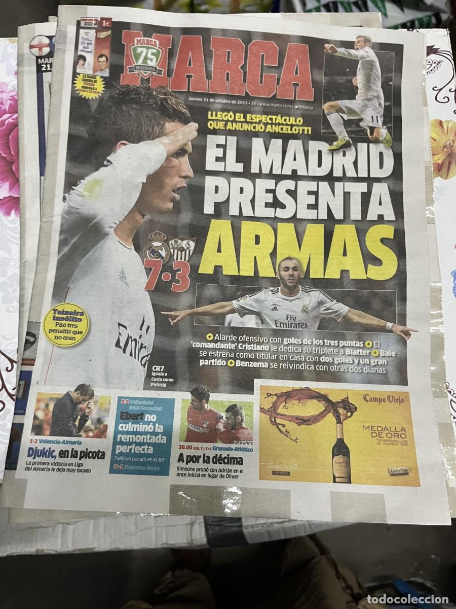 Coleccionismo deportivo: MARCA (31-10-2013) CRISTIANO RONALDO REAL MADRID 7-3 SEVILLA GOLEADA VALENCIA 1-2 ALMERIA
