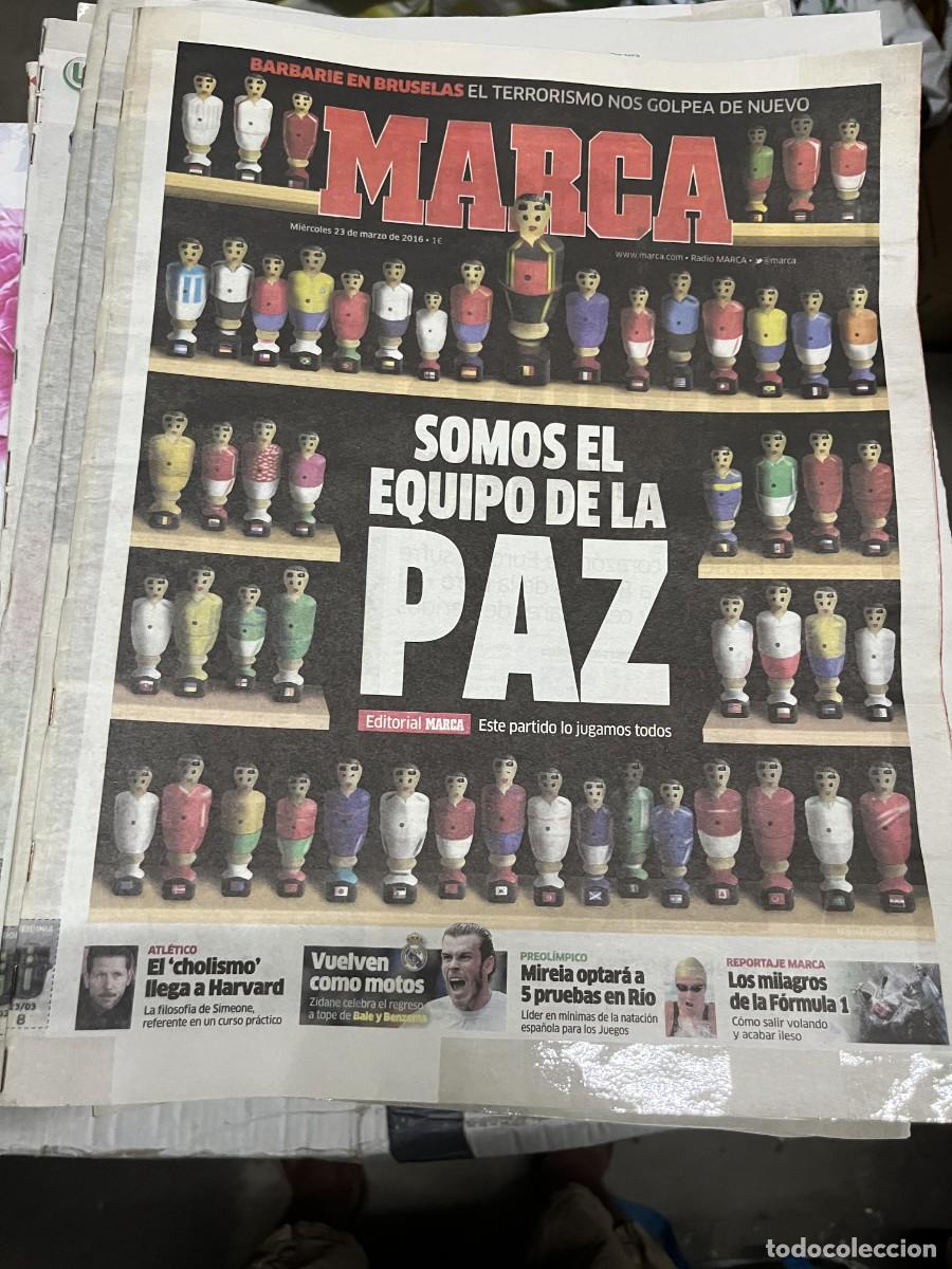 Coleccionismo deportivo: MARCA (23-3-2016) TERRORISMO EN BRUSELAS FUTBOLIN MIREIA FORMULA 1