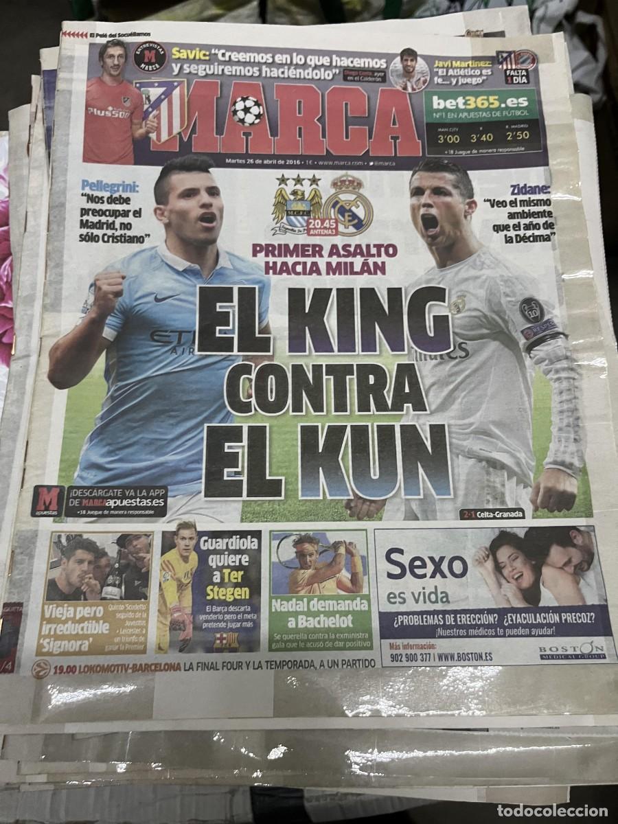 Coleccionismo deportivo: MARCA (26-4-2016) HOY CHAMPIONS MANCHESTER CITY REAL MADRID KUN AGUERO CRISTIANO RONALDO